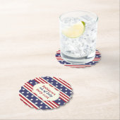 7月の愛国心が強い星条旗のパーティーの名前の第4 ペーパーコースター (インサイチュ)