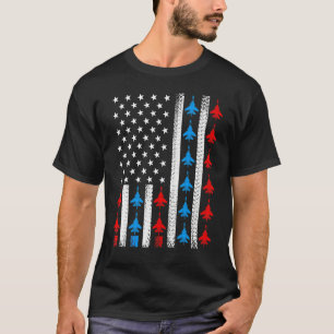 7月の愛国心のある米国の旗艦戦闘機ジェット4日 Tシャツ
