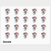 7月の愛国的なアメリカ国旗のEd Zebra Happy 4th スクエアシール (シート)