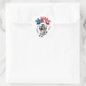 7月の愛国的なアメリカ国旗のEd Zebra Happy 4th スクエアシール (バッグ)
