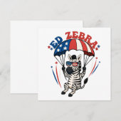 7月の愛国的なアメリカ国旗のEd Zebra Happy 4th 招待状 (正面/裏面)