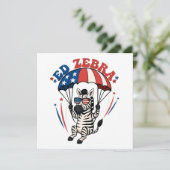 7月の愛国的なアメリカ国旗のEd Zebra Happy 4th 招待状 (スタンド正面)