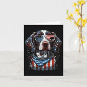 7月の愛国的なドイツのショートのポインタ犬U カード (黄色い花)