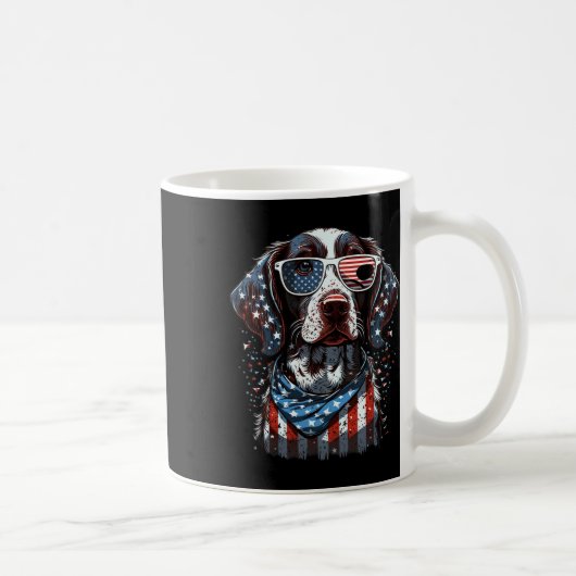 7月の愛国的なドイツのショートのポインタ犬U コーヒーマグカップ (右)