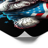 7月の愛国的なハバニーズ犬の米国国旗 ポスター (角)