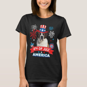 7月の愛国的な日の聖ベルナール犬の独立 Tシャツ