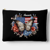 7月の愛国的な4番目の蝶の大 アクセサリーポーチ (正面)