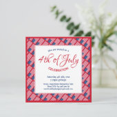 7月の愛国的な4thアメリカ国旗のパーティー 招待状 (スタンド正面)