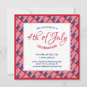 7月の愛国的な4thアメリカ国旗のパーティー 招待状 (正面)