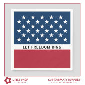 7月の愛国的な4thスターとストライプ スタンダードカクテルナプキン