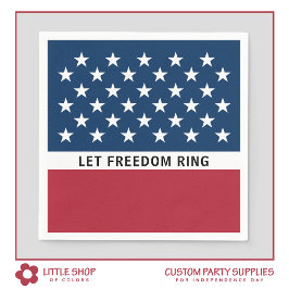 7月の愛国的な4thスターとストライプ スタンダードカクテルナプキン