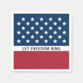 7月の愛国的な4thスターとストライプ スタンダードカクテルナプキン (正面)