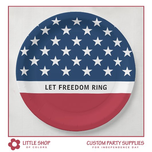 7月の愛国的な4thスターとストライプ ペーパープレート