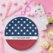 7月の愛国的な4thスターとストライプ ペーパープレート (パーティー)