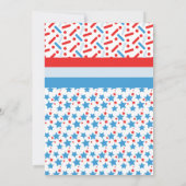 7月の愛国的な4thスターストライプズが振りかける 招待状 (裏面)