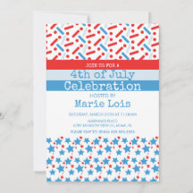 7月の愛国的な4thスターストライプズが振りかける