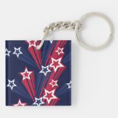 7月の愛国的な4thスターズレッドホワイトとブルー キーホルダー (裏面)