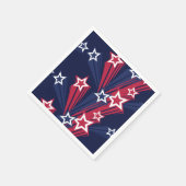 7月の愛国的な4thスターズレッドホワイトとブルー スタンダードカクテルナプキン (角)