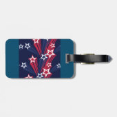 7月の愛国的な4thスターズレッドホワイトとブルー ラゲッジタグ (裏面横)