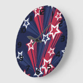 7月の愛国的な4thスターズレッドホワイトとブルー ラージ壁時計 (傾斜)