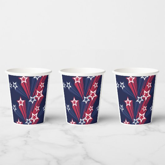 7月の愛国的な4thスターズレッドホワイトとブルー 紙コップ