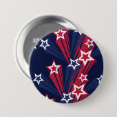 7月の愛国的な4thスターズレッドホワイトとブルー 缶バッジ (正面&裏面)