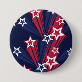 7月の愛国的な4thスターズレッドホワイトとブルー 缶バッジ (正面)