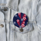 7月の愛国的な4thスターズレッドホワイトとブルー 缶バッジ (インサイチュ)