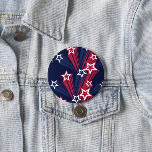 7月の愛国的な4thスターズレッドホワイトとブルー 缶バッジ (インサイチュ)