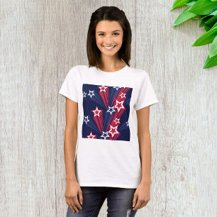 7月の愛国的な4thスターズレッドホワイトとブルー tシャツ