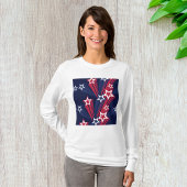 7月の愛国的な4thスターズレッドホワイトとブルー tシャツ