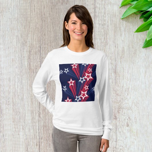 7月の愛国的な4thスターズレッドホワイトとブルー tシャツ