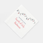 7月の愛国的な4thバーベキュー文字列ライト スタンダードランチョンナプキン (角)