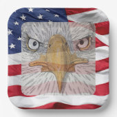 7月の愛国的な4thバーベキュー紙プレート ペーパープレート (正面)