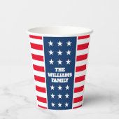 7月の愛国的な4thパーティースター&ストライプカスタムズ 紙コップ (裏面)