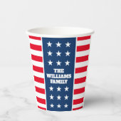 7月の愛国的な4thパーティースター&ストライプカスタムズ 紙コップ (正面)