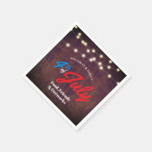 7月の愛国的な4th夏素朴のパーティー スタンダードカクテルナプキン (角)