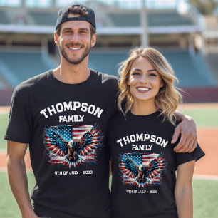 7月の愛国的な4th家族懇親会アメリカ国旗 tシャツ