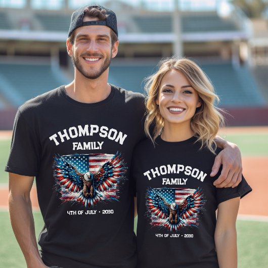 7月の愛国的な4th家族懇親会アメリカ国旗 tシャツ