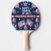 7月の愛国的な4th水の色の家族名 卓球ラケット (正面)