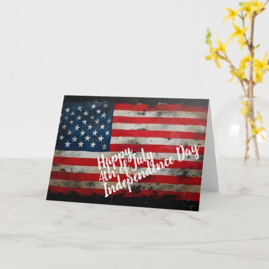 7月の愛国的な4th独立記念日アート カード (黄色い花)