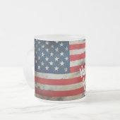 7月の愛国的な4th独立記念日アート フロストグラスマグカップ (正面左)
