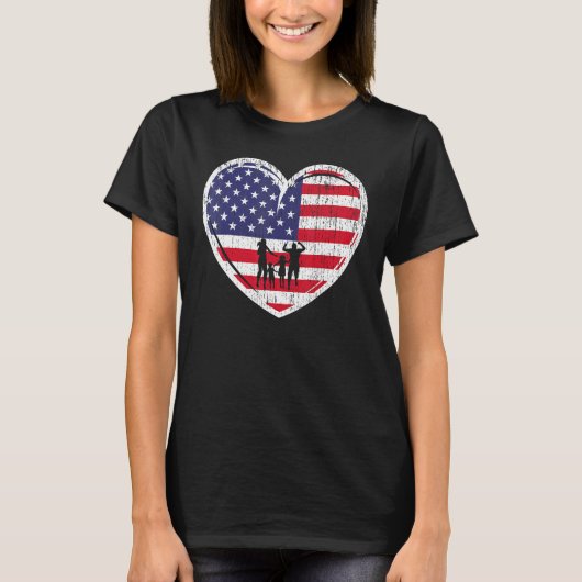 7月の愛国的な4th米国国旗の赤と青のHap Tシャツ (正面)