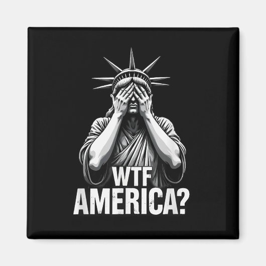 7月の愛国的な4th自由のWtfアメリカの像 マグネット (正面)