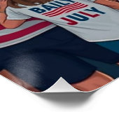 7月の愛国的な4th花火お祝い群集 ポスター (コーナー)