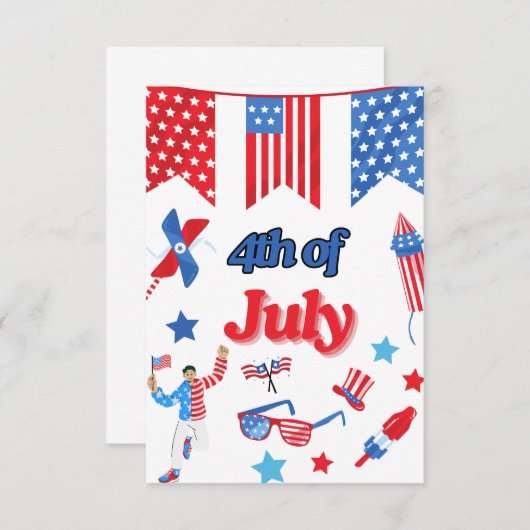 7月の愛国的サンキューカード4日 サンキューカード (正面/裏面)