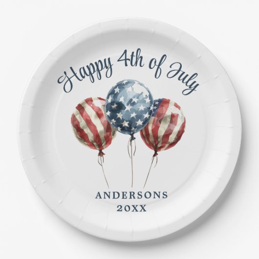 7月の愛国的パーティー4日 ペーパープレート (正面)