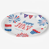 7月の愛国的パーティー4日 ペーパープレート (アングル)