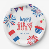 7月の愛国的パーティー4日 ペーパープレート (正面)