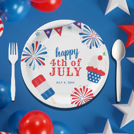7月の愛国的パーティー4日 ペーパープレート